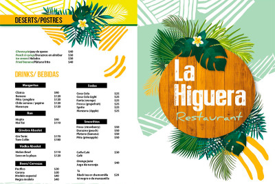 Menu Restaurante Vista Paraíso en Punta-Mita